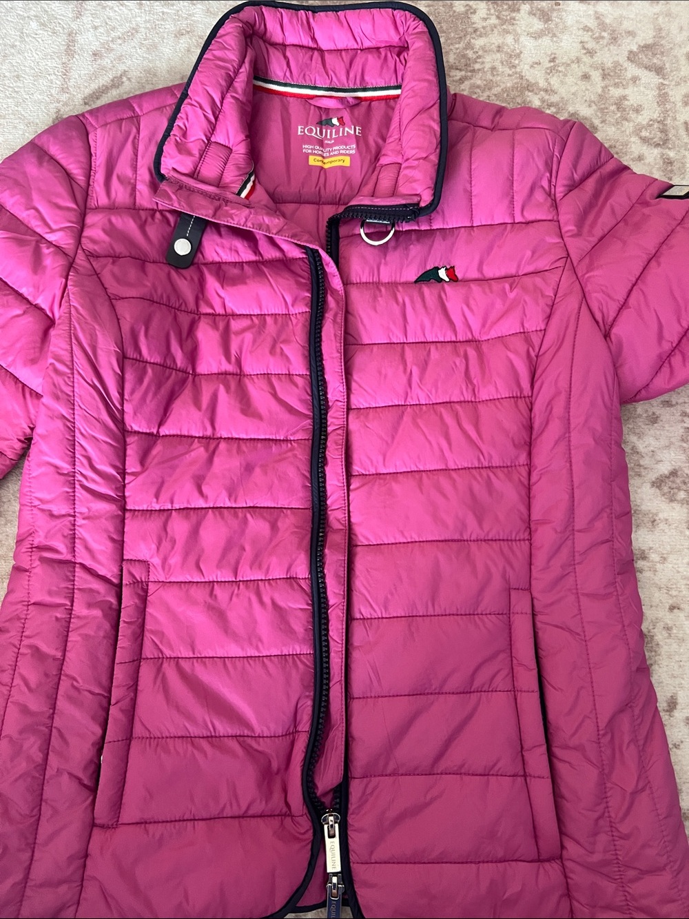 Equiline Women's Fuchsia Quilted Puffer Jacket